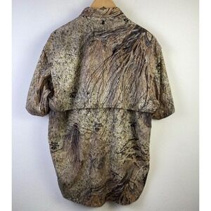 RedHead Shirt Mens L Mossy Oak Brush Camo Hunting Button Up Short Sleeve Outdoor